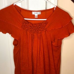 Orange Sunset Ruffle Shirt